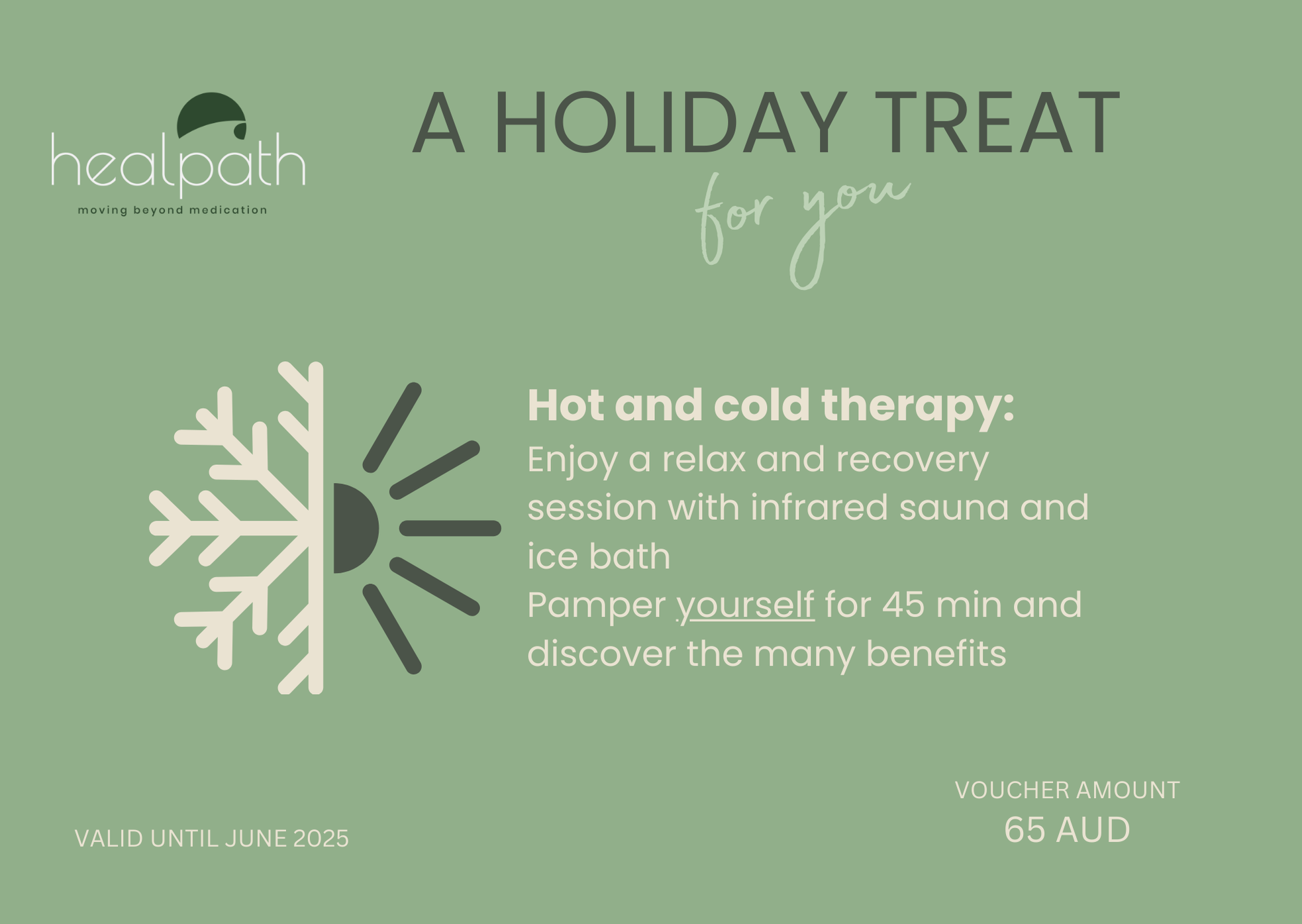 detail of hot and cold therapy gift voucher